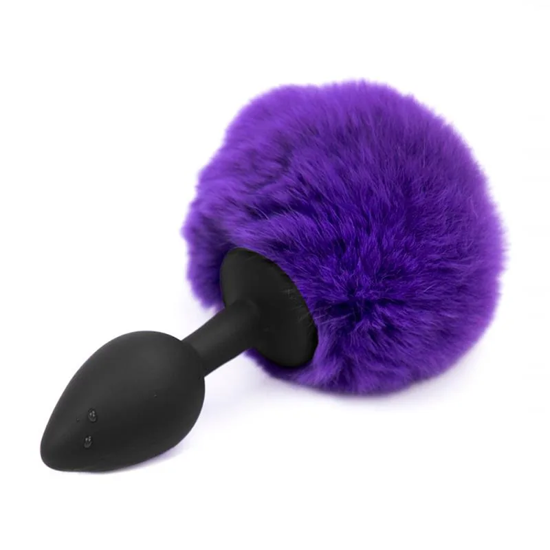 Plug Anal com Pompom Afterdark Roxo Tamanho S