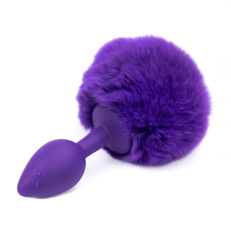 Plug Anal com Pompom Afterdark Roxo Tamanho S