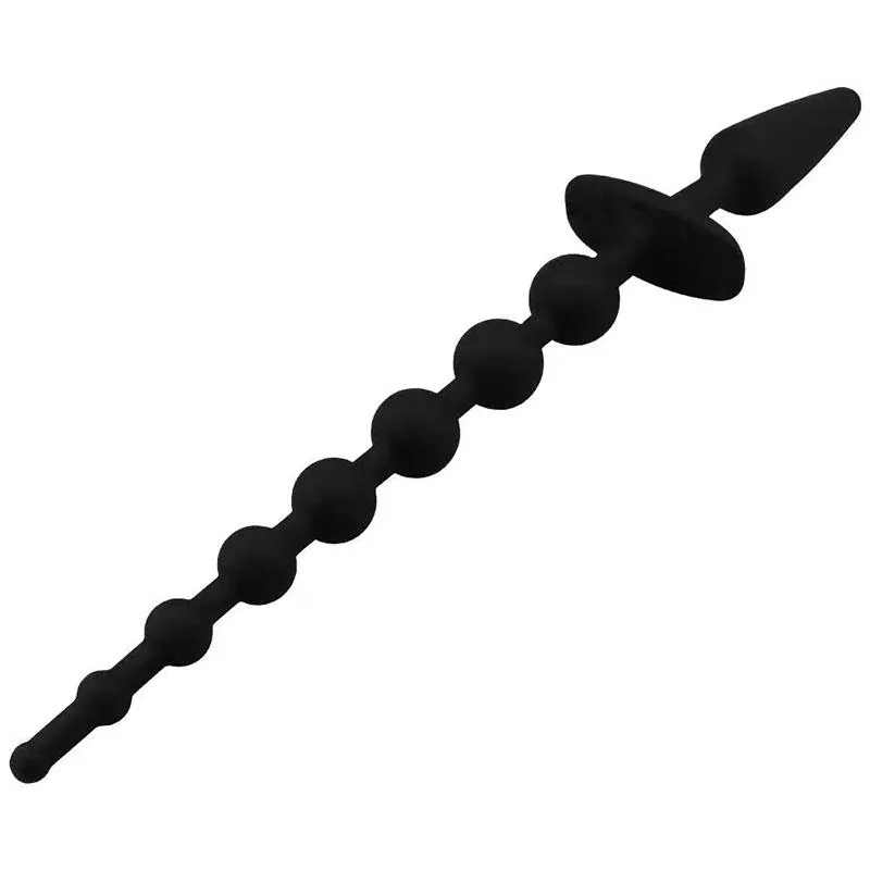 Plug Anal com Corrente Anal em Silicone A-Gusto Preto — vista 4 de 7