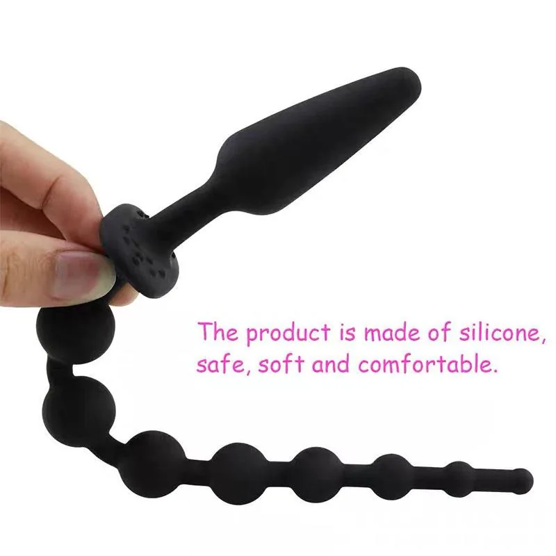 Plug Anal com Corrente Anal em Silicone A-Gusto Preto — vista 6 de 7