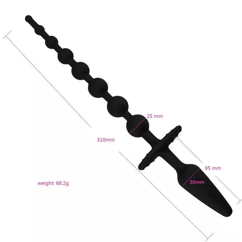 Plug Anal com Corrente Anal em Silicone A-Gusto Preto — vista 7 de 7