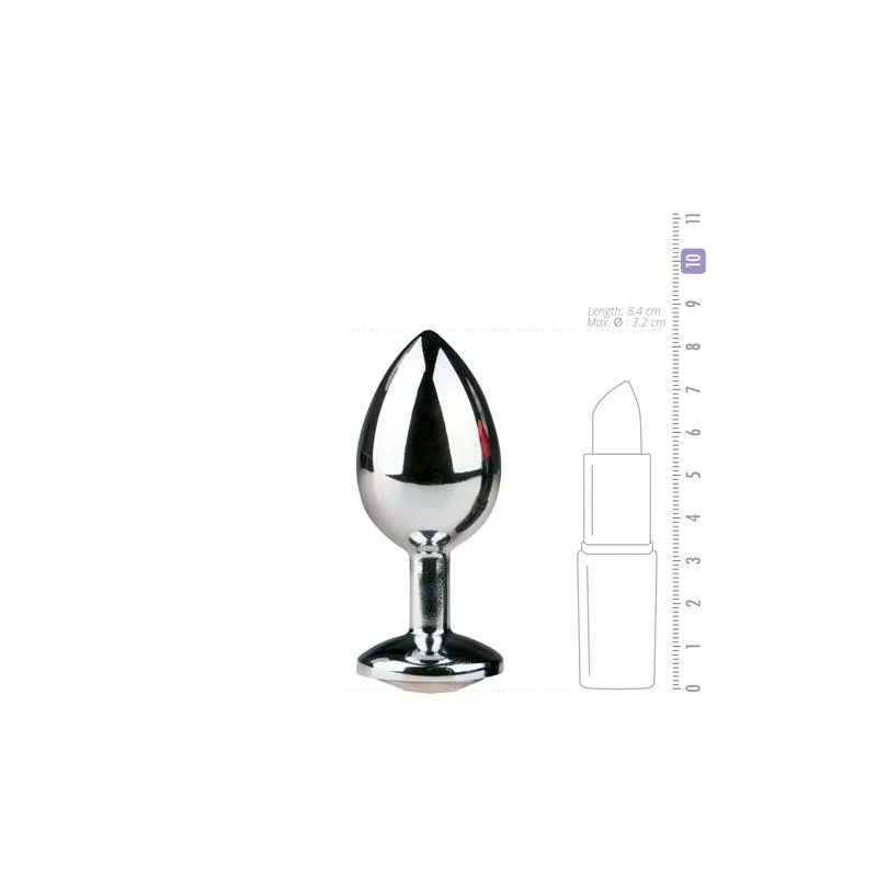 Plug Anal com Cristal Transparente Easytoys N.º 2 Prateado — vista 3 de 4