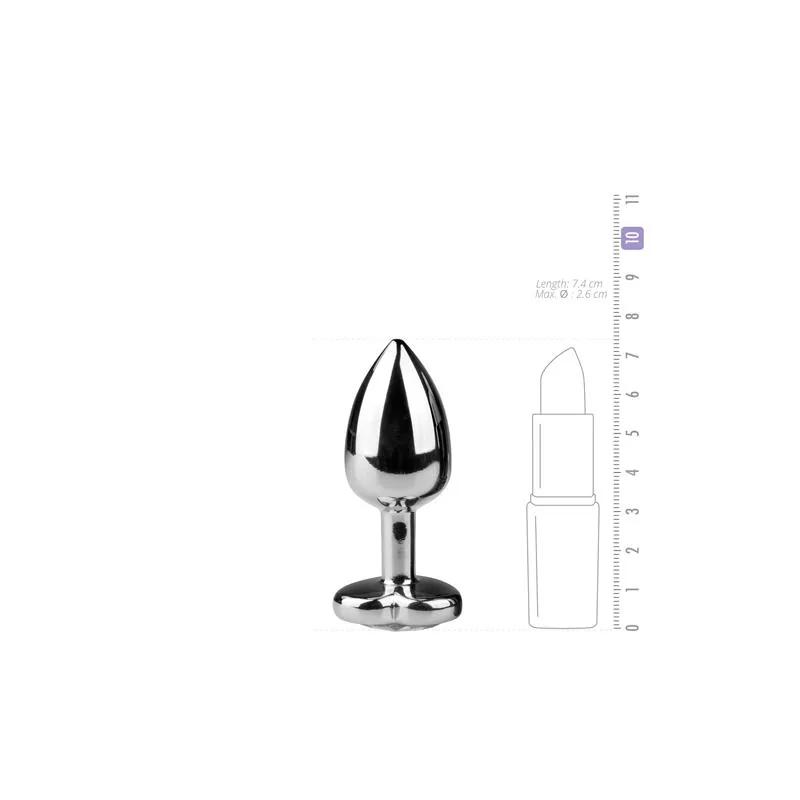 Plug Anal de Alumínio Número 2 Easytoys Prateado e Transparente — vista 3 de 4