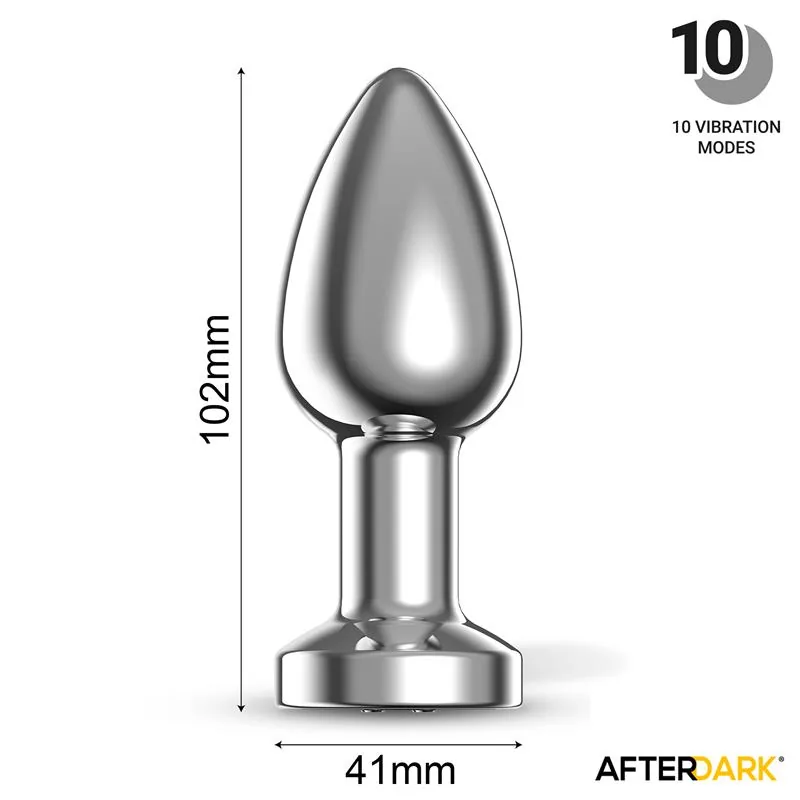 Plug Anal Dimpor Cromado com Vibração USB Magnético Afterdark Tamanho L — vista 11 de 12
