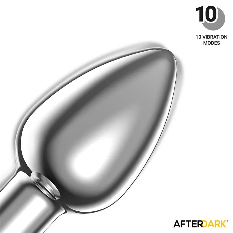 Plug Anal Dimpor Cromado com Vibração USB Magnético Afterdark Tamanho L — vista 5 de 12
