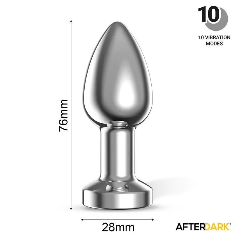 Plug Anal Dimpor Cromado com Vibração USB Magnético Afterdark Tamanho S — vista 11 de 12