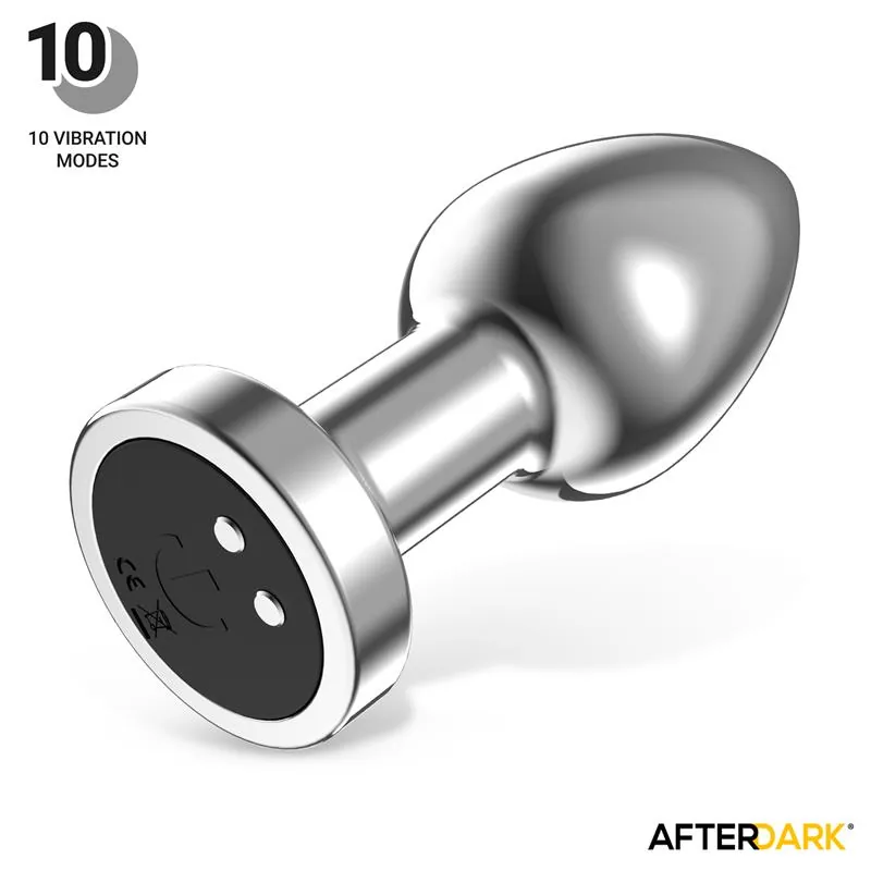Plug Anal Dimpor Cromado com Vibração USB Magnético Afterdark Tamanho S — vista 2 de 12