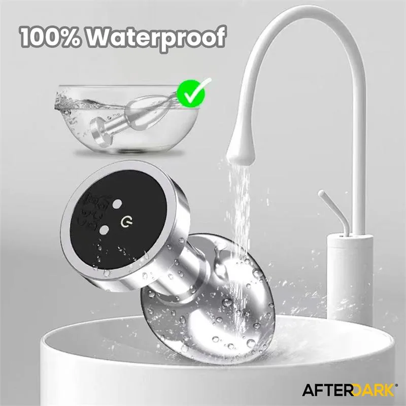 Plug Anal Dimpor Cromado com Vibração USB Magnético Afterdark Tamanho S — vista 6 de 12