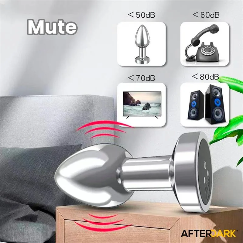 Plug Anal Dimpor Cromado com Vibração USB Magnético Afterdark Tamanho S — vista 8 de 12