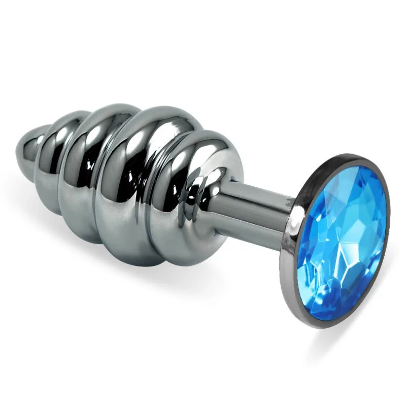 Plug Anal em Espiral Rosebud com Joia Azul Lovetoy