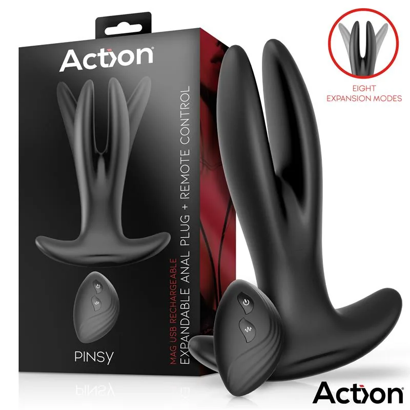 Plug Anal Expansível Pinsy com Comando à Distância Action