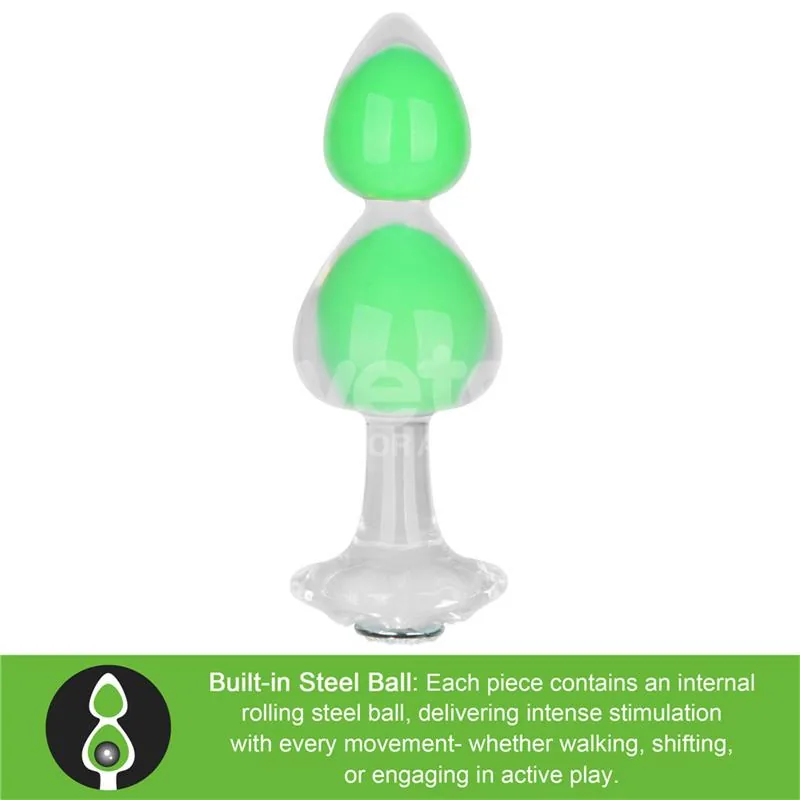Plug Anal Gemoria com Bola de Aço Interna em Silicone Brilha no Escuro Lovetoy