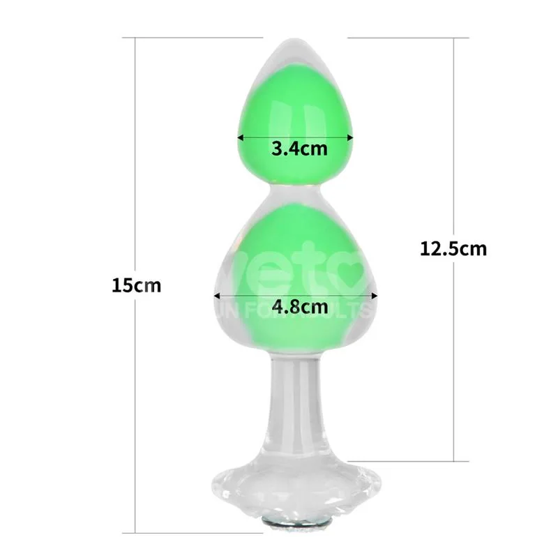 Plug Anal Gemoria com Bola de Aço Interna em Silicone Brilha no Escuro Lovetoy — vista 11 de 12