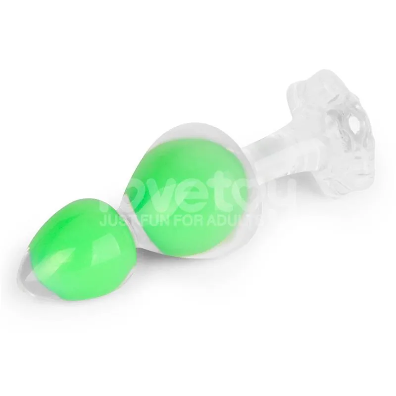 Plug Anal Gemoria com Bola de Aço Interna em Silicone Brilha no Escuro Lovetoy — vista 4 de 12