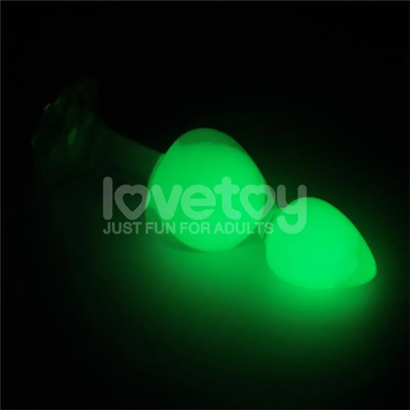 Plug Anal Gemoria com Bola de Aço Interna em Silicone Brilha no Escuro Lovetoy — vista 6 de 12