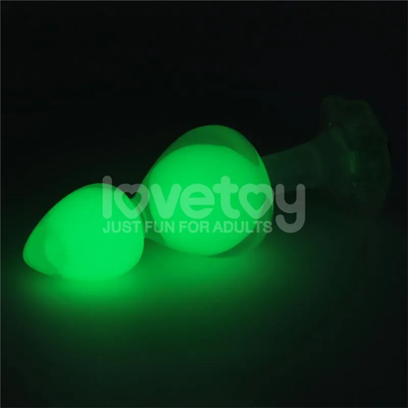 Plug Anal Gemoria com Bola de Aço Interna em Silicone Brilha no Escuro Lovetoy — vista 7 de 12