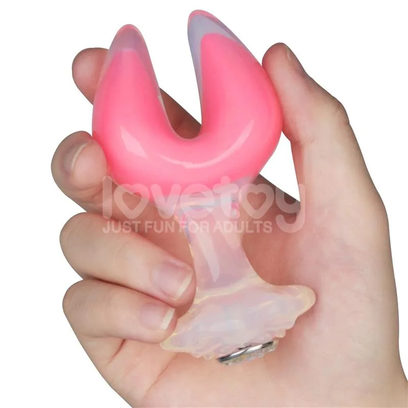 Plug Anal Gemoria Ponta Dupla em Silicone Brilha no Escuro Lovetoy — vista 10 de 12