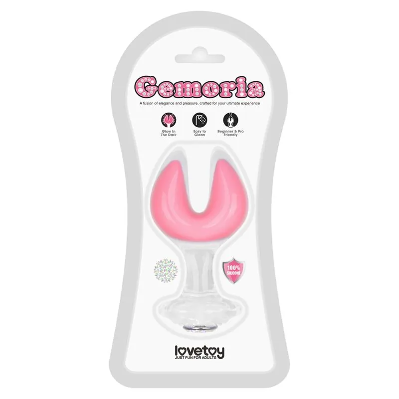 Plug Anal Gemoria Ponta Dupla em Silicone Brilha no Escuro Lovetoy — vista 12 de 12
