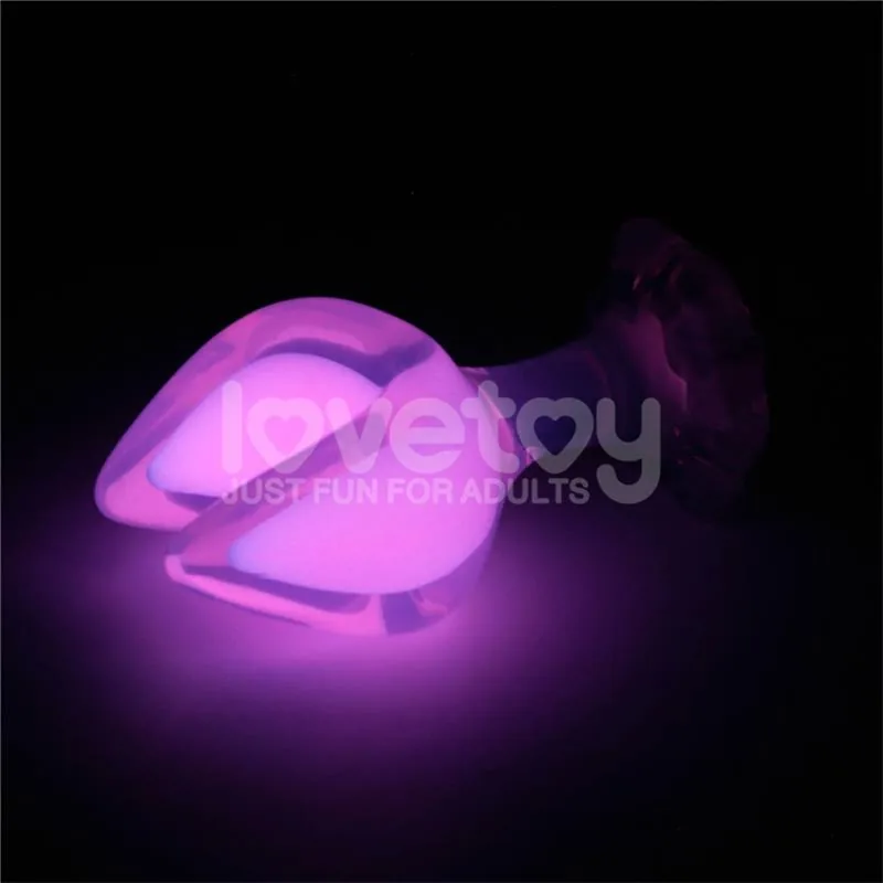 Plug Anal Gemoria Ponta Dupla em Silicone Brilha no Escuro Lovetoy — vista 6 de 12