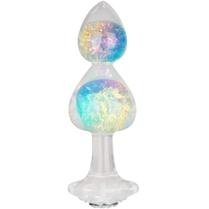 Plug Anal Gemoria em Silicone com Centro de Cristal Multicolor Lovetoy