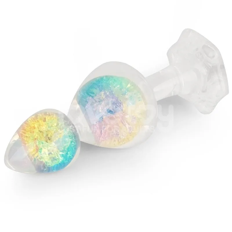 Plug Anal Gemoria em Silicone com Centro de Cristal Multicolor Lovetoy — vista 3 de 9