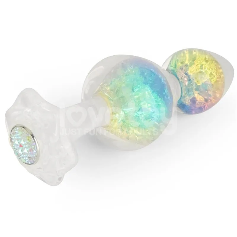 Plug Anal Gemoria em Silicone com Centro de Cristal Multicolor Lovetoy — vista 4 de 9