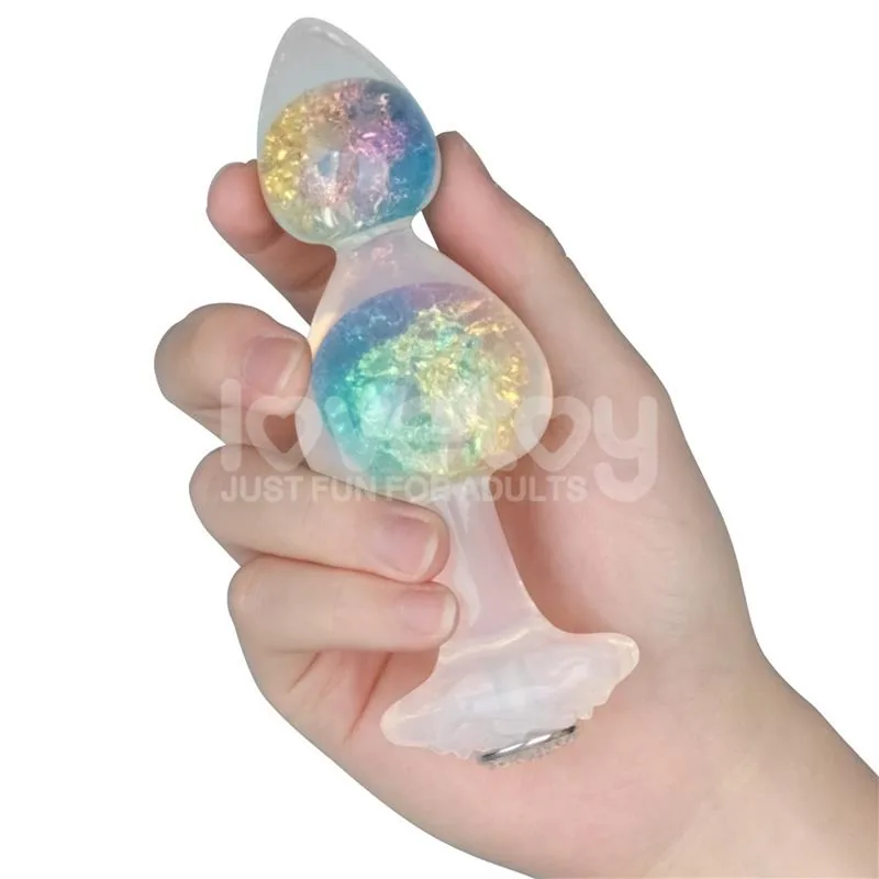 Plug Anal Gemoria em Silicone com Centro de Cristal Multicolor Lovetoy — vista 5 de 9
