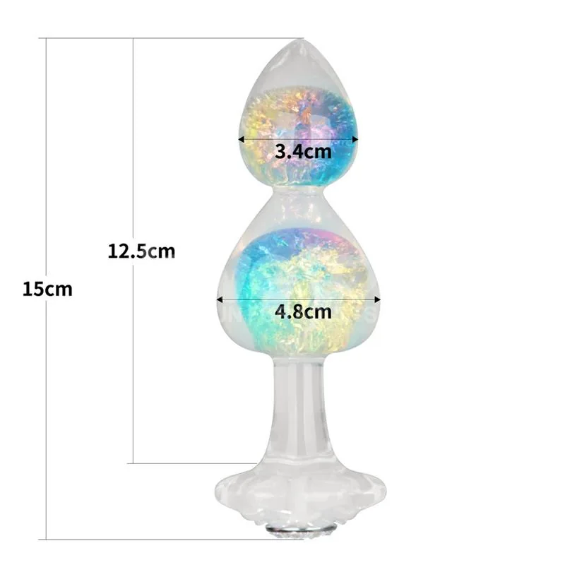 Plug Anal Gemoria em Silicone com Centro de Cristal Multicolor Lovetoy — vista 8 de 9