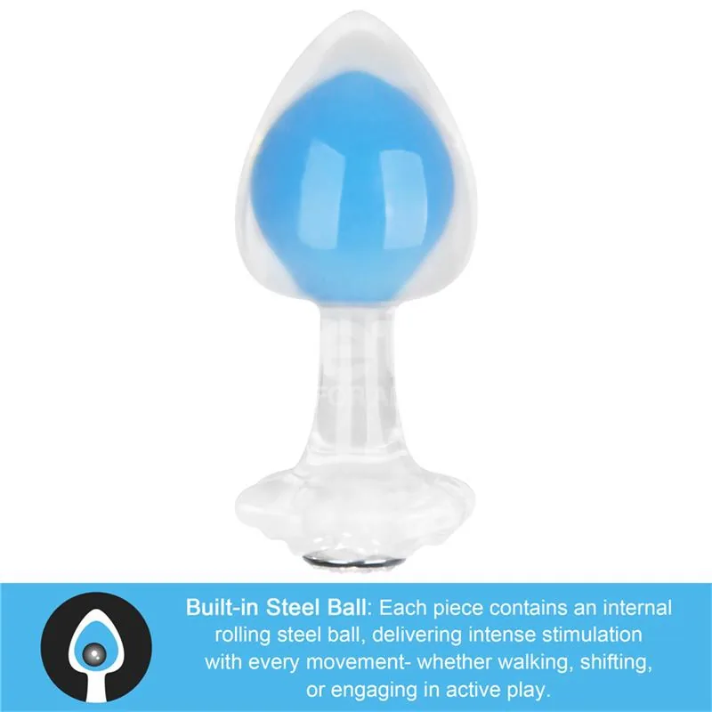 Plug Anal Gemoria em Silicone com Esfera de Aço Brilhante no Escuro Lovetoy