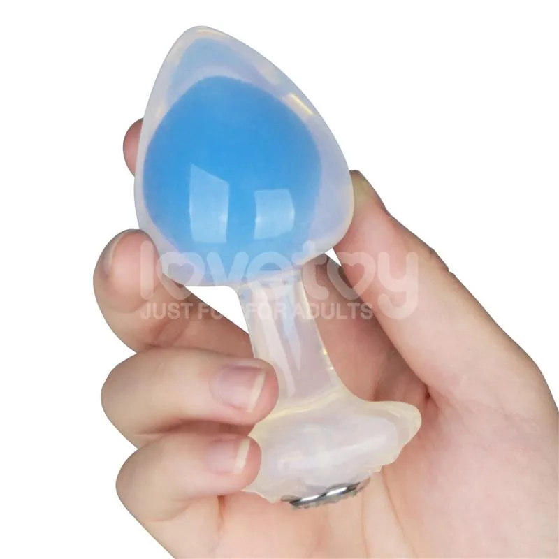 Plug Anal Gemoria em Silicone com Esfera de Aço Brilhante no Escuro Lovetoy — vista 10 de 12