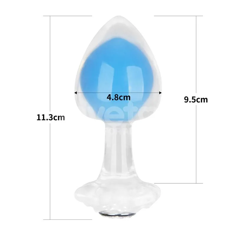 Plug Anal Gemoria em Silicone com Esfera de Aço Brilhante no Escuro Lovetoy — vista 11 de 12