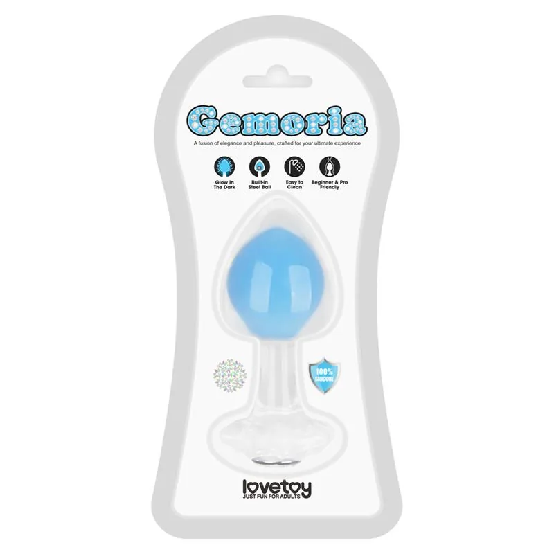 Plug Anal Gemoria em Silicone com Esfera de Aço Brilhante no Escuro Lovetoy — vista 12 de 12