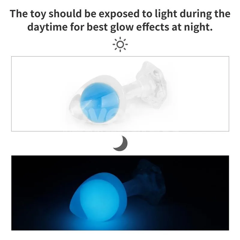 Plug Anal Gemoria em Silicone com Esfera de Aço Brilhante no Escuro Lovetoy — vista 3 de 12