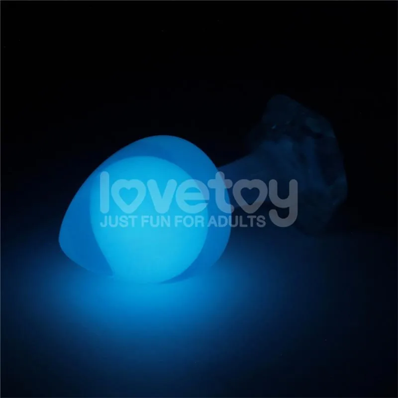 Plug Anal Gemoria em Silicone com Esfera de Aço Brilhante no Escuro Lovetoy — vista 4 de 12