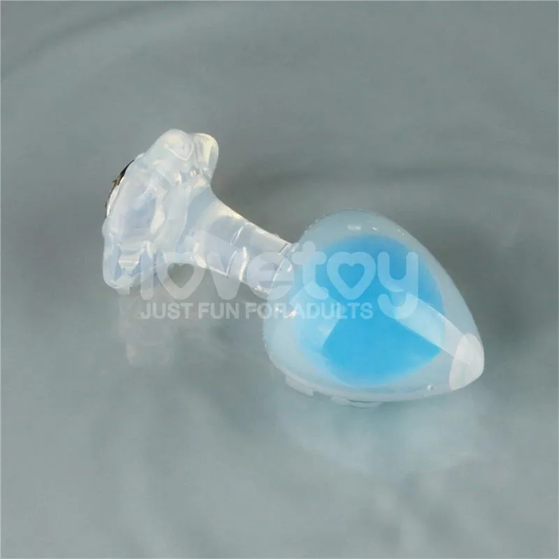 Plug Anal Gemoria em Silicone com Esfera de Aço Brilhante no Escuro Lovetoy — vista 9 de 12