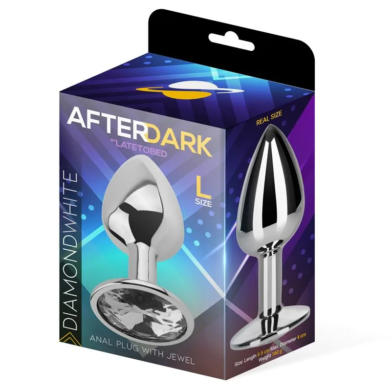 Plug Anal com Joia Branco Diamante Afterdark Tamanho L — vista 2 de 3