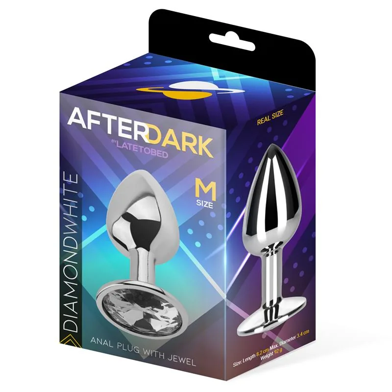 Plug Anal com Joia Branco Diamante Afterdark Tamanho M — vista 2 de 3