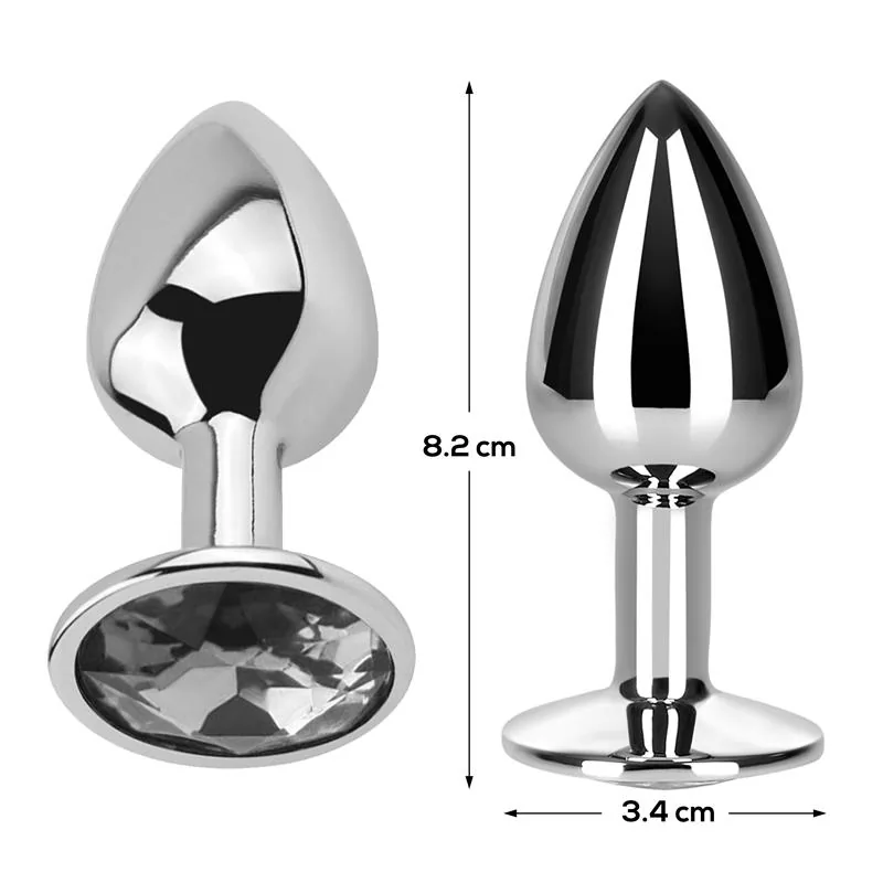 Plug Anal com Joia Branco Diamante Afterdark Tamanho M — vista 3 de 3