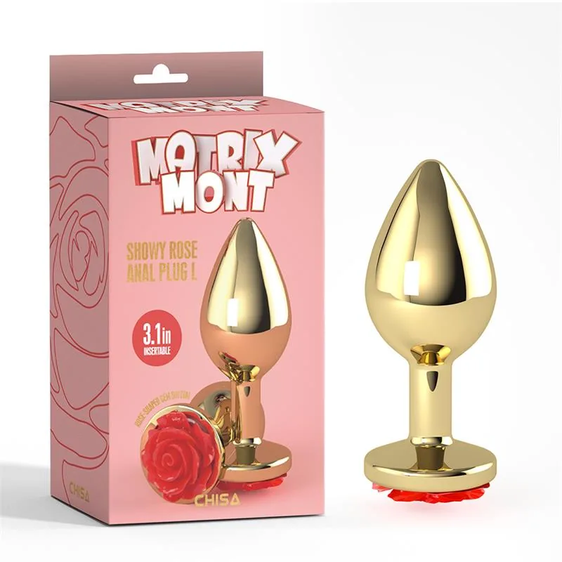 Plug Anal com Joia de Rosa Showy Rose Chisa Tamanho L