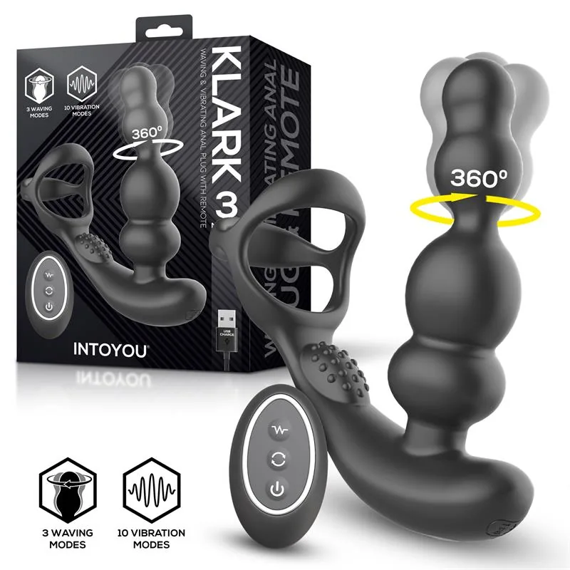 Plug Anal Klark Oscilante com Vibração e Comando à Distância Intoyou