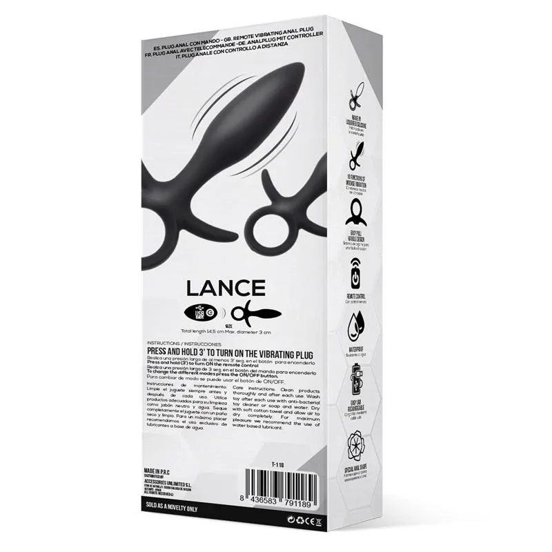 Plug Anal Lance com Comando à Distância em Silicone Líquido Tardenoche — vista 3 de 5