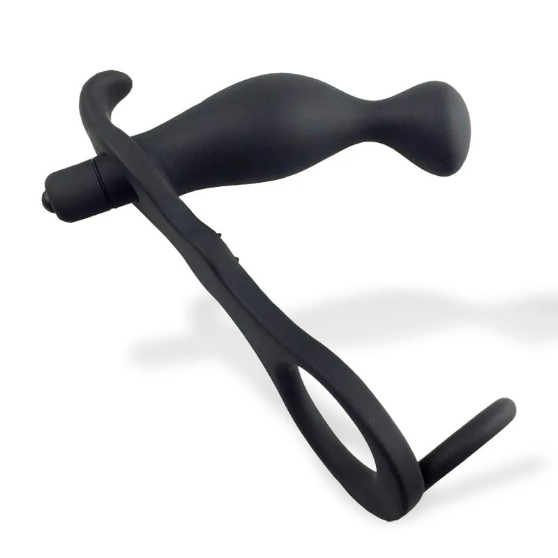 Plug Anal Larimar com Vibração e Anel para Pénis e Testículos Afterdark — vista 3 de 5
