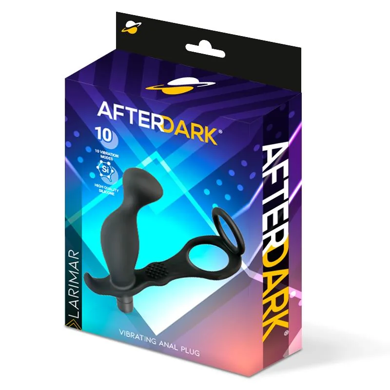 Plug Anal Larimar com Vibração e Anel para Pénis e Testículos Afterdark — vista 5 de 5