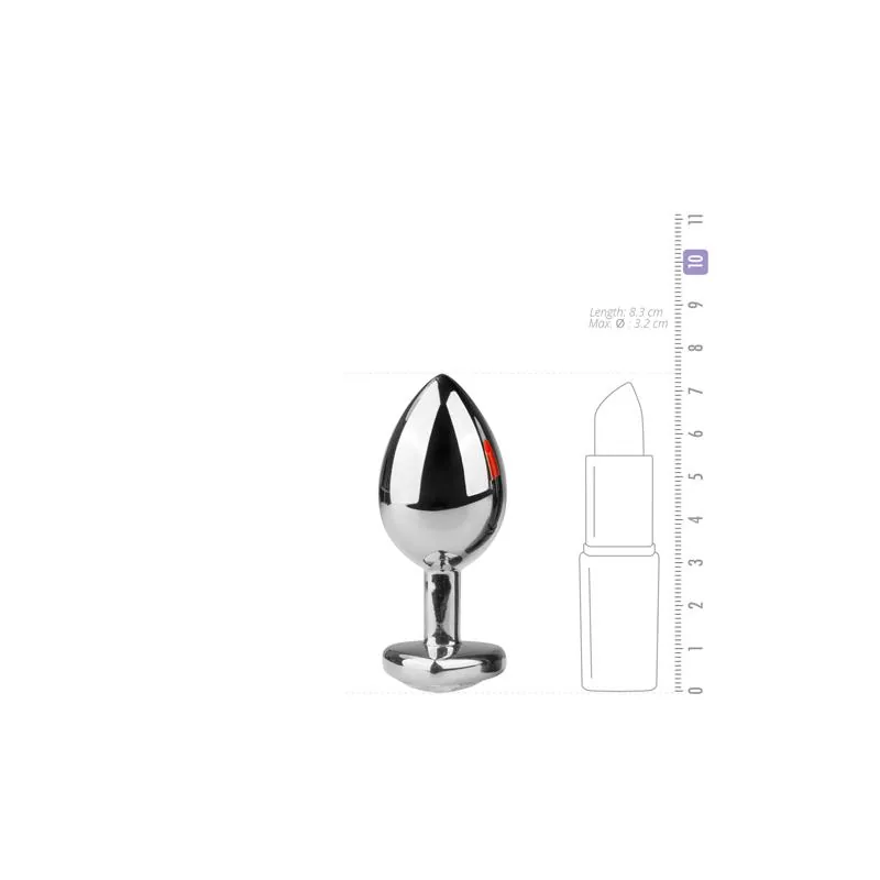 Plug Anal de Metal Easytoys N.º 7 Prateado e Transparente — vista 3 de 4