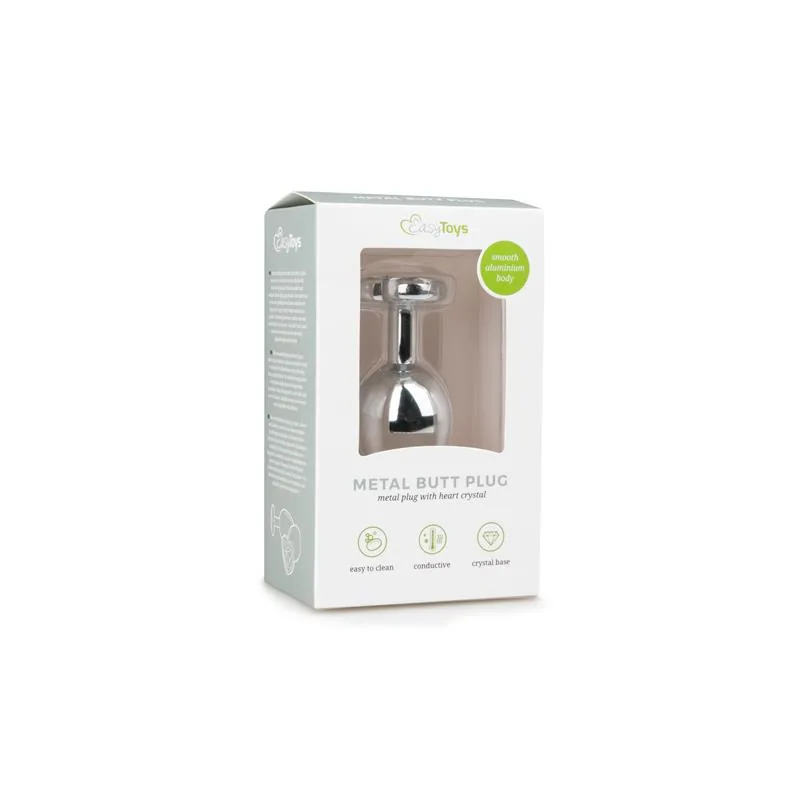 Plug Anal de Metal Easytoys N.º 7 Prateado e Transparente — vista 4 de 4