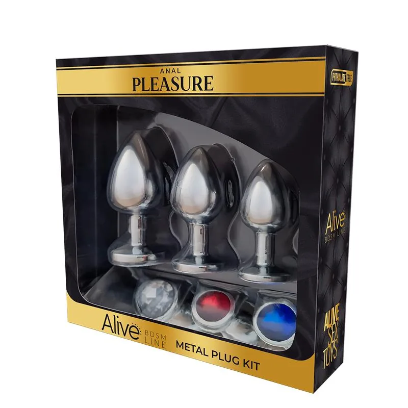 Plug Anal Metal com Joia Conjunto de 3 Alive