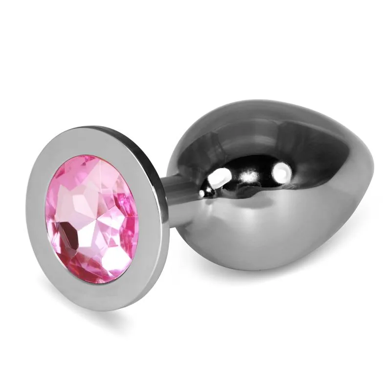 Plug Anal de Metal Rosebud com Joia Rosa Lovetoy Tamanho L