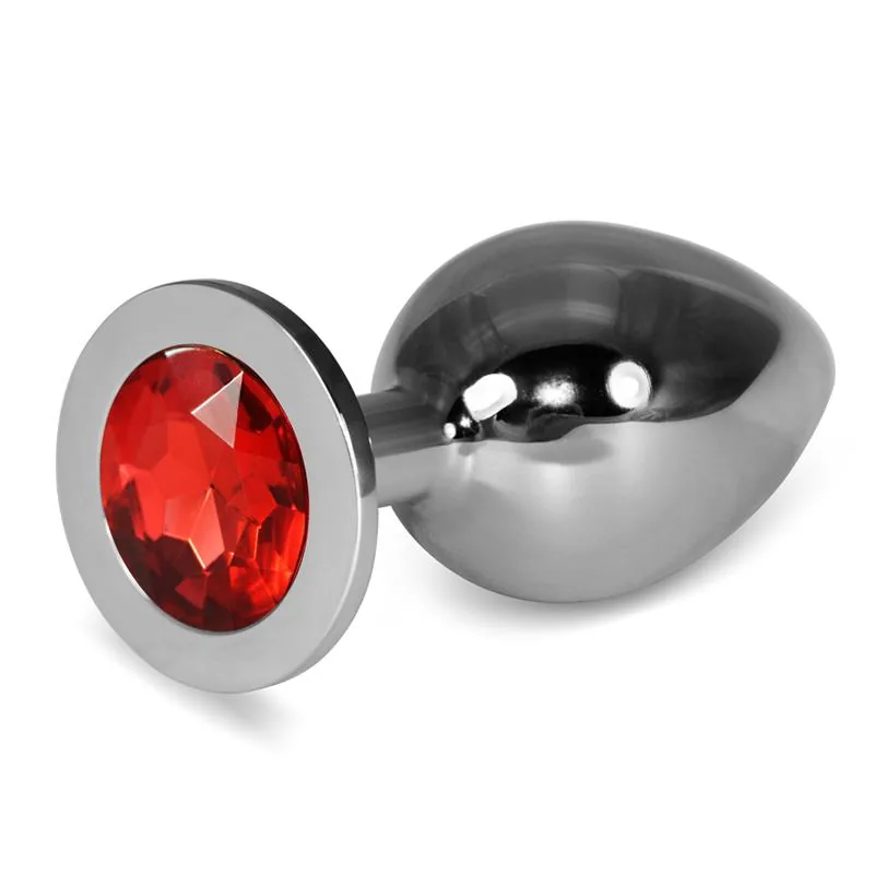 Plug Anal de Metal Rosebud Classic com Joia Vermelha Lovetoy Tamanho L