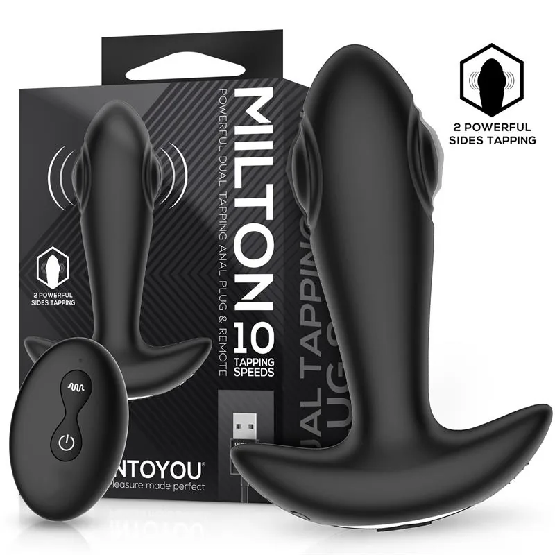 Plug Anal Milton com Duplo Toque e Comando à Distância Intoyou