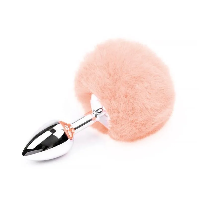 Plug Anal com Pompom AfterDark Rosa Choque Tamanho S